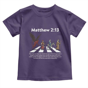 Jesus Christian Toddler T Shirt Cross Bible Verse Matthew 2:13 TS14 Purple Print Your Wear
