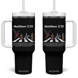 Jesus Christian Tumbler With Handle Cross Bible Verse Matthew 2:13 TS14 One Size: 40 oz Black Print Your Wear