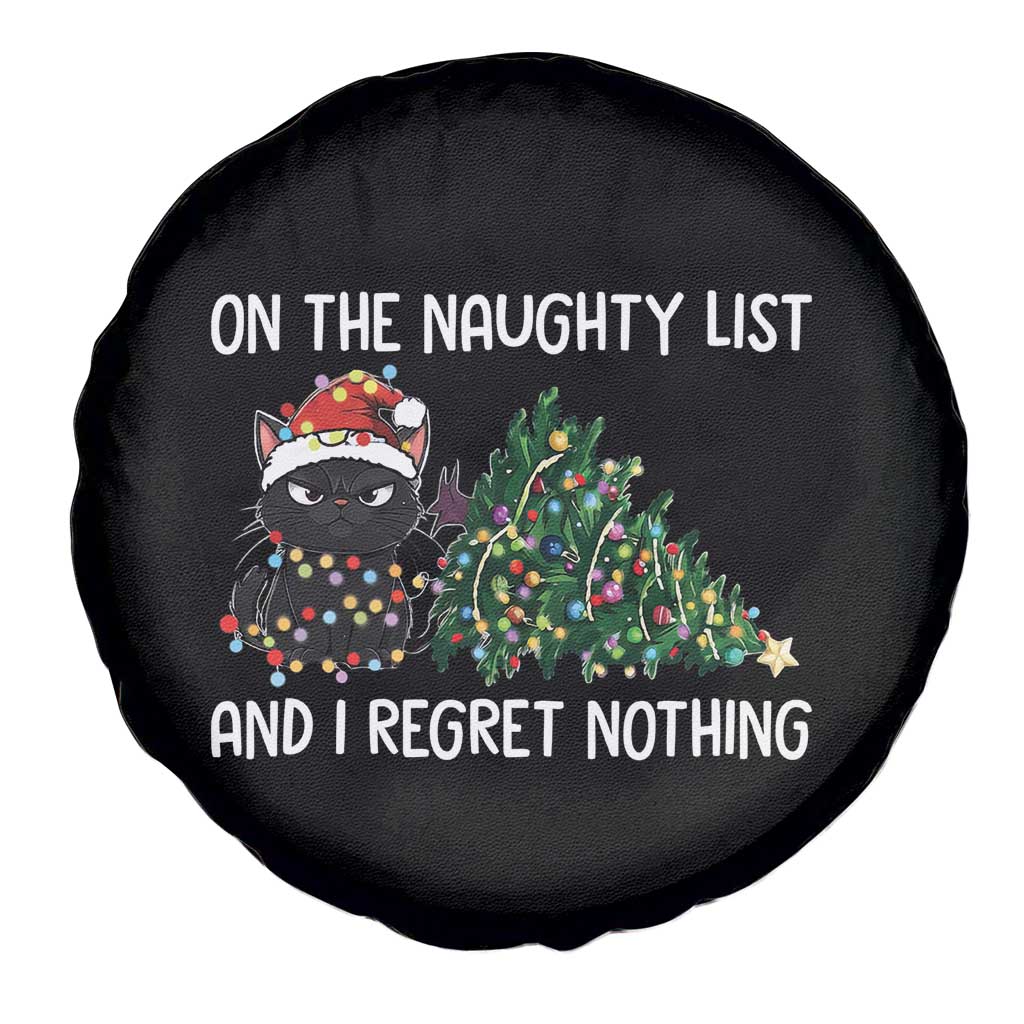 Funny Cat Christmas Spare Tire Cover On The Naughty List And I Regret Nothing TS14 Print Your Wear