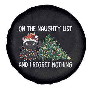 Funny Cat Christmas Spare Tire Cover On The Naughty List And I Regret Nothing TS14 Print Your Wear
