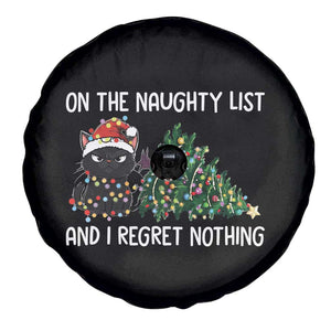 Funny Cat Christmas Spare Tire Cover On The Naughty List And I Regret Nothing TS14 Print Your Wear