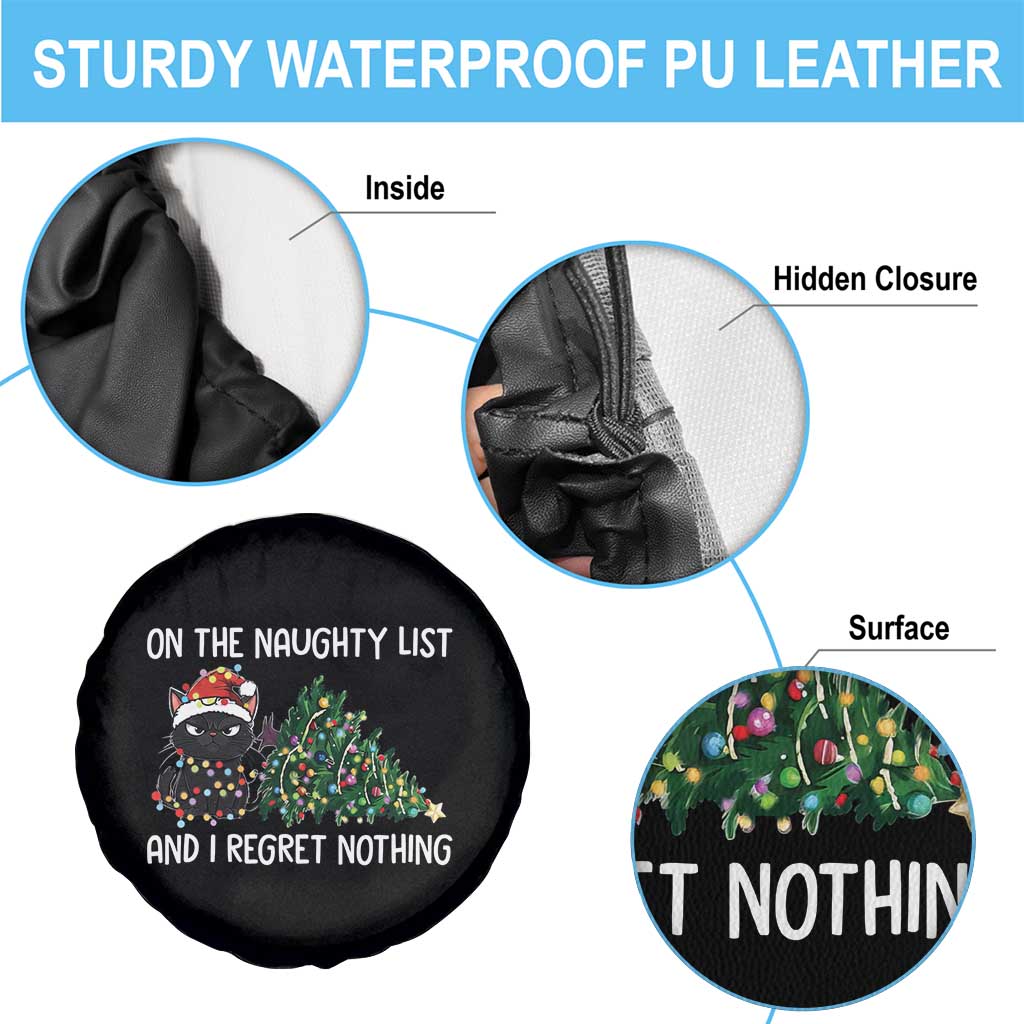 Funny Cat Christmas Spare Tire Cover On The Naughty List And I Regret Nothing TS14 Print Your Wear