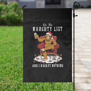 Funny Bigfoot Christmas Garden Flag On The Naughty List And I Regret Nothing TS14 Print Your Wear