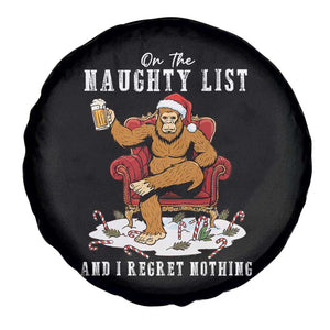 Funny Bigfoot Christmas Spare Tire Cover On The Naughty List And I Regret Nothing TS14 Print Your Wear