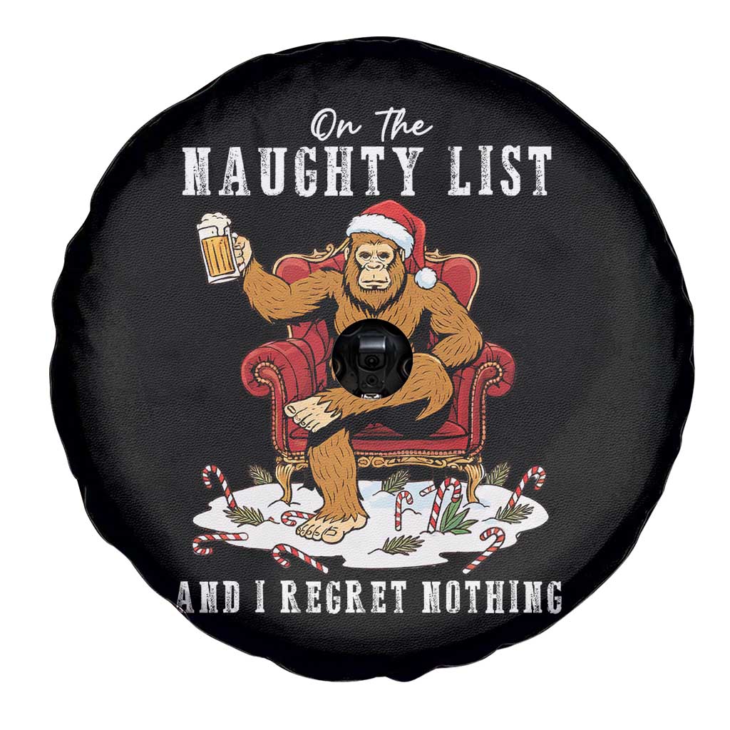Funny Bigfoot Christmas Spare Tire Cover On The Naughty List And I Regret Nothing TS14 Print Your Wear