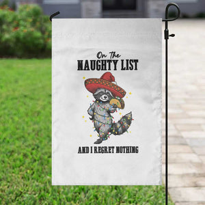 Funny Mexican Racoon Taco Christmas Garden Flag On The Naughty List And I Regret Nothing TS14 Print Your Wear