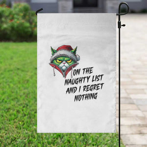 Funny Cat Green Christmas Garden Flag On The Naughty List And I Regret Nothing TS14 Print Your Wear