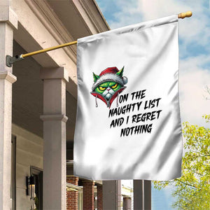 Funny Cat Green Christmas Garden Flag On The Naughty List And I Regret Nothing TS14 Print Your Wear
