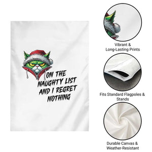 Funny Cat Green Christmas Garden Flag On The Naughty List And I Regret Nothing TS14 Print Your Wear