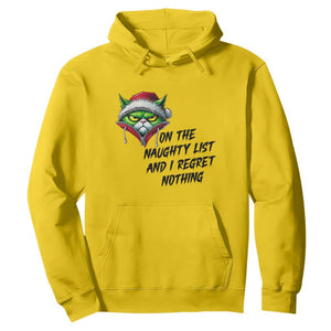 Funny Cat Green Christmas Hoodie On The Naughty List And I Regret Nothing TS14 Daisy Print Your Wear