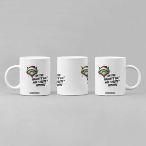 Funny Cat Green Christmas Coffee Mug On The Naughty List And I Regret Nothing TS14 Print Your Wear