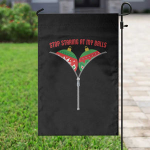 Funny Dirty Christmas Garden Flag Stop Staring At My Balls TS14 Print Your Wear