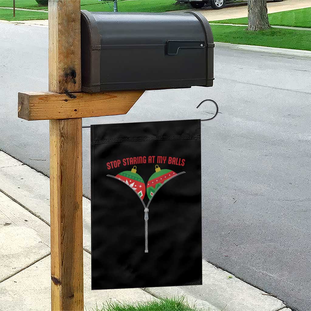 Funny Dirty Christmas Garden Flag Stop Staring At My Balls TS14 Print Your Wear