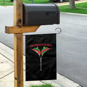 Funny Dirty Christmas Garden Flag Stop Staring At My Balls TS14 Print Your Wear