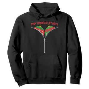 Funny Dirty Christmas Hoodie Stop Staring At My Balls TS14 Black Print Your Wear