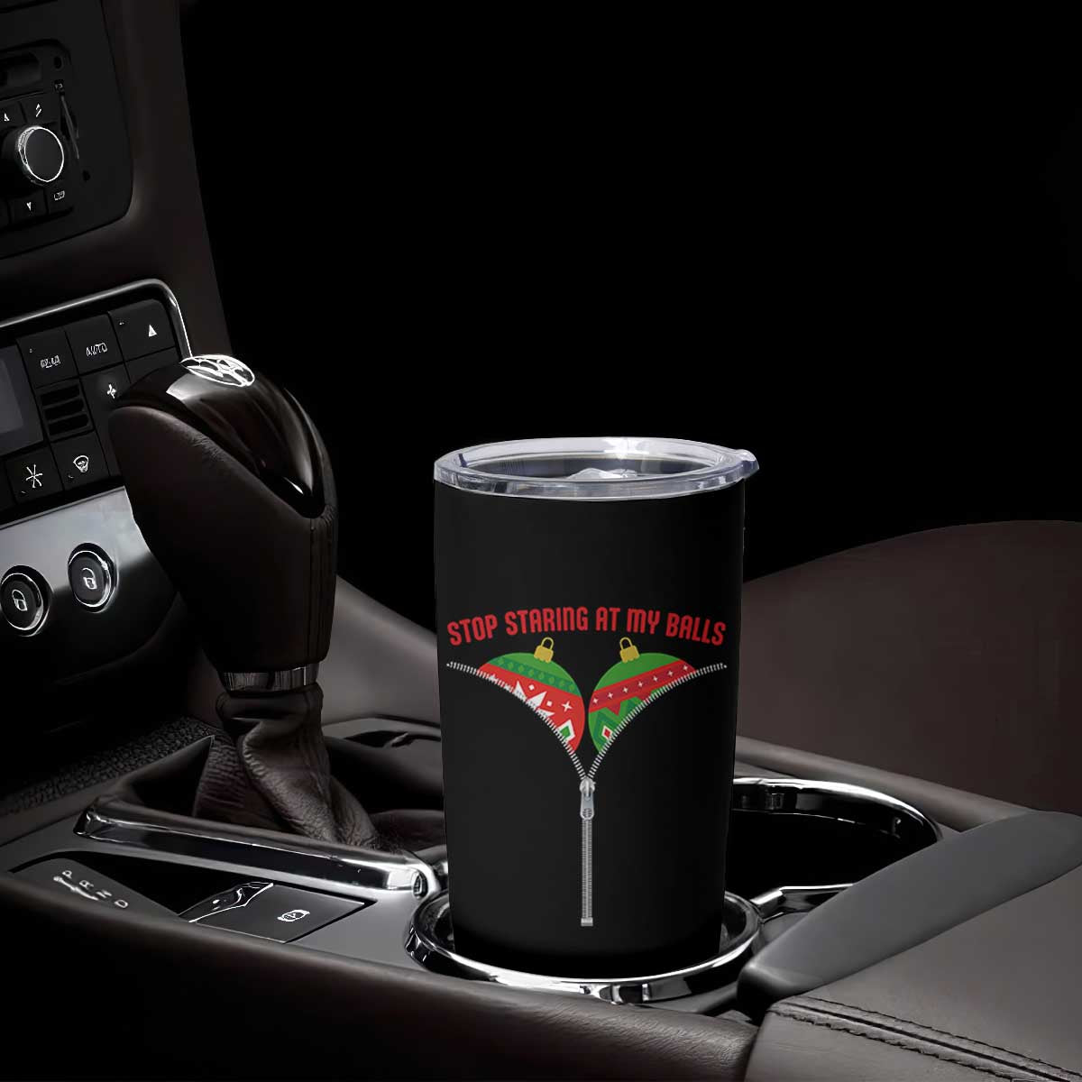 Funny Dirty Christmas Tumbler Cup Stop Staring At My Balls TS14 Print Your Wear