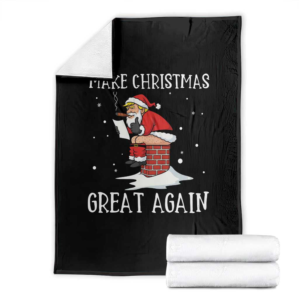 Funny Santa Trump Throw Blanket Make Christmas Great Again TS14 Black Print Your Wear