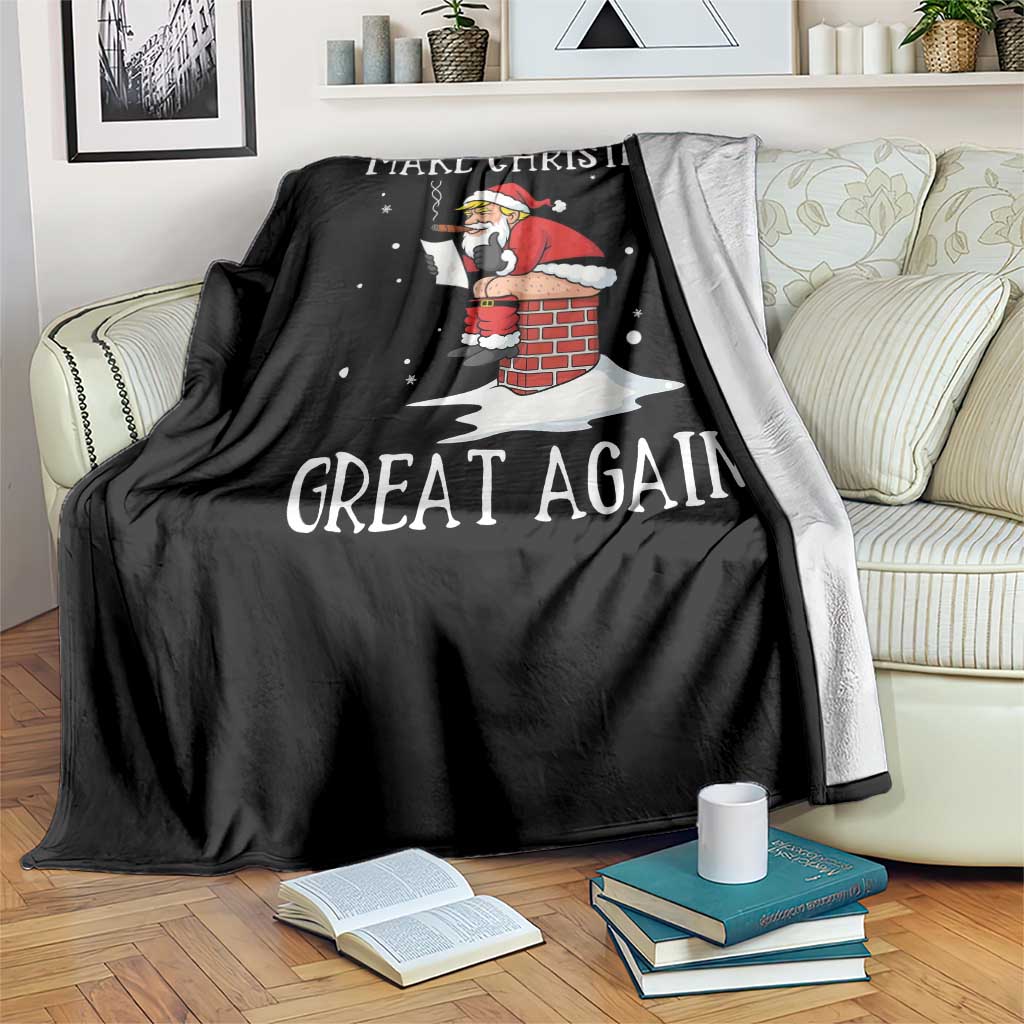 Funny Santa Trump Throw Blanket Make Christmas Great Again TS14 Print Your Wear
