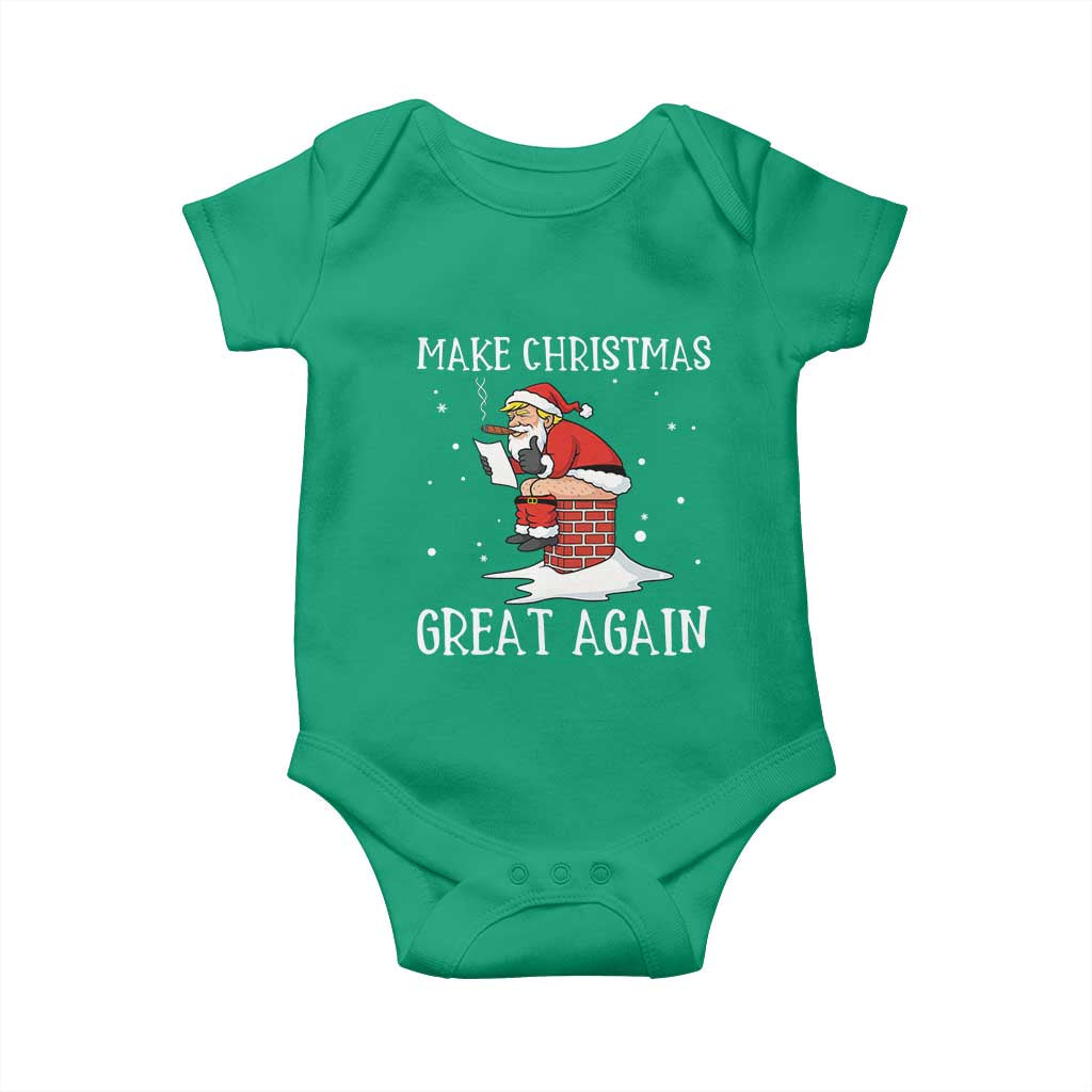 Funny Santa Trump Baby Onesie Make Christmas Great Again TS14 Irish Green Print Your Wear