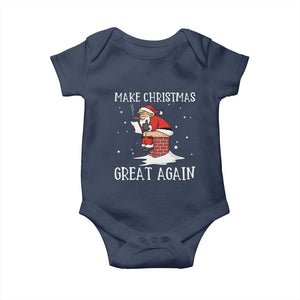 Funny Santa Trump Baby Onesie Make Christmas Great Again TS14 Navy Print Your Wear