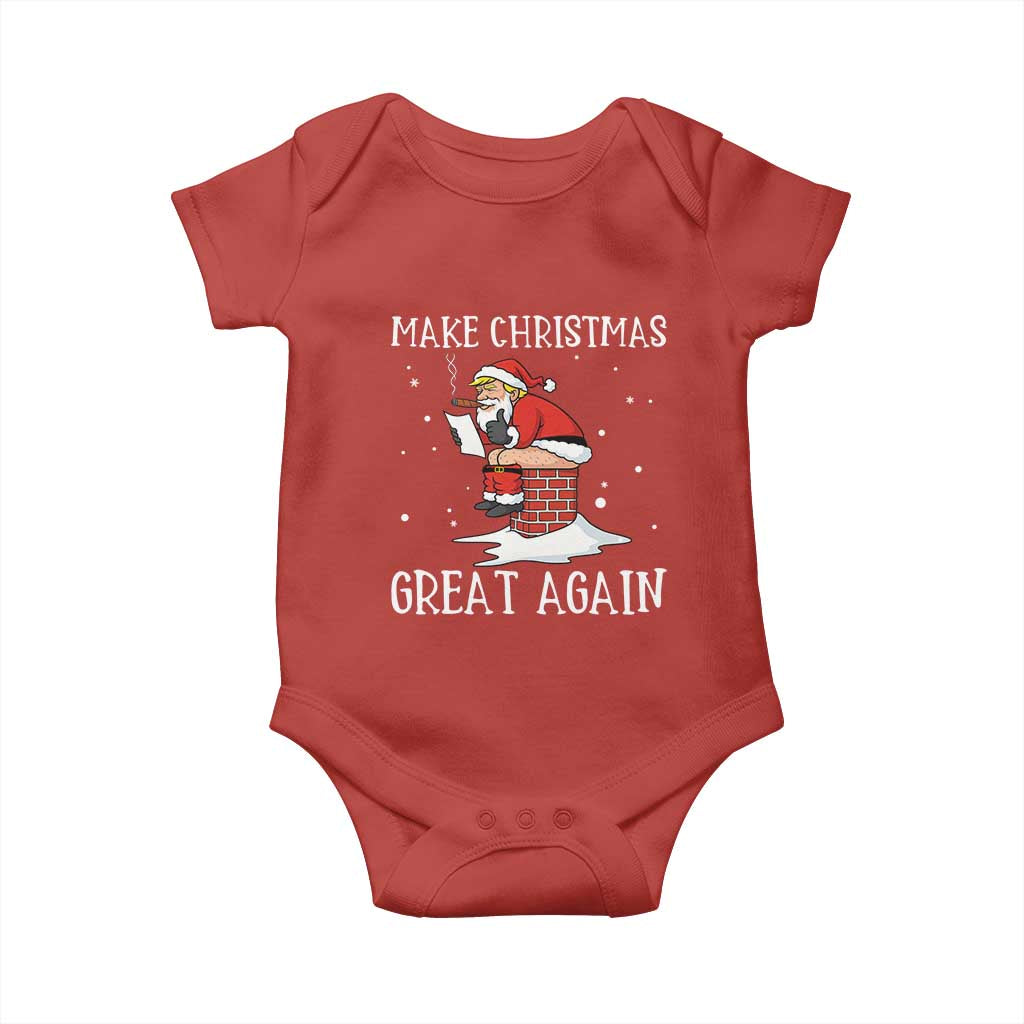 Funny Santa Trump Baby Onesie Make Christmas Great Again TS14 Red Print Your Wear