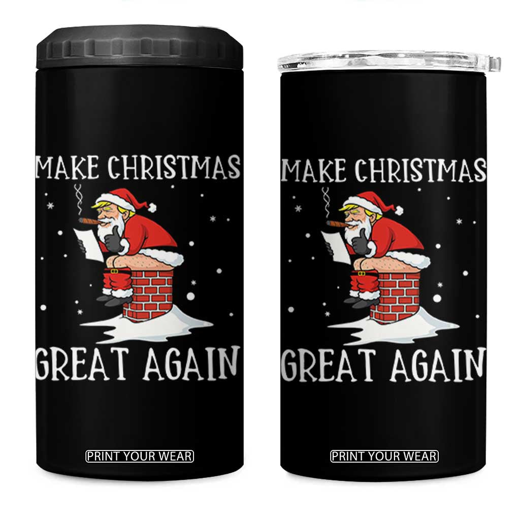 Funny Santa Trump 4 in 1 Can Cooler Tumbler Make Christmas Great Again TS14 One Size: 16 oz Black Print Your Wear
