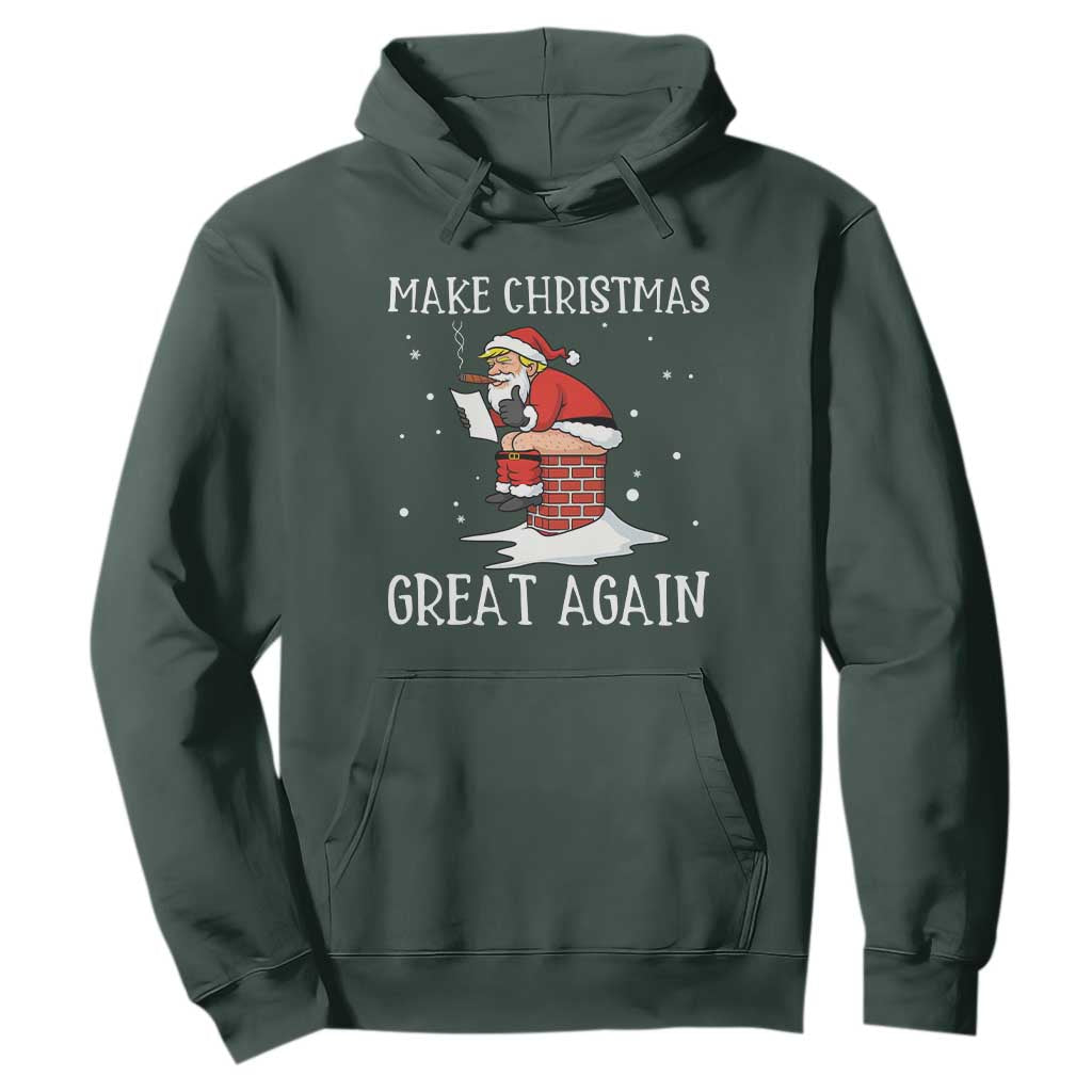 Funny Santa Trump Hoodie Make Christmas Great Again TS14 Dark Forest Green Print Your Wear