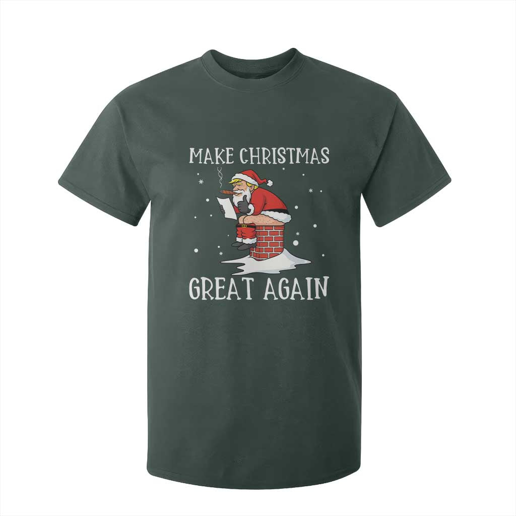 Funny Santa Trump T Shirt For Kid Make Christmas Great Again TS14 Dark Forest Green Print Your Wear