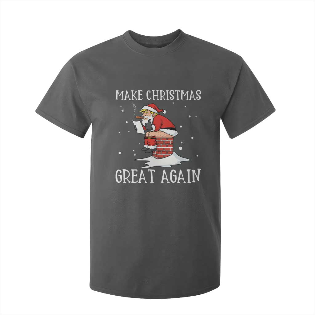 Funny Santa Trump T Shirt For Kid Make Christmas Great Again TS14 Dark Heather Print Your Wear