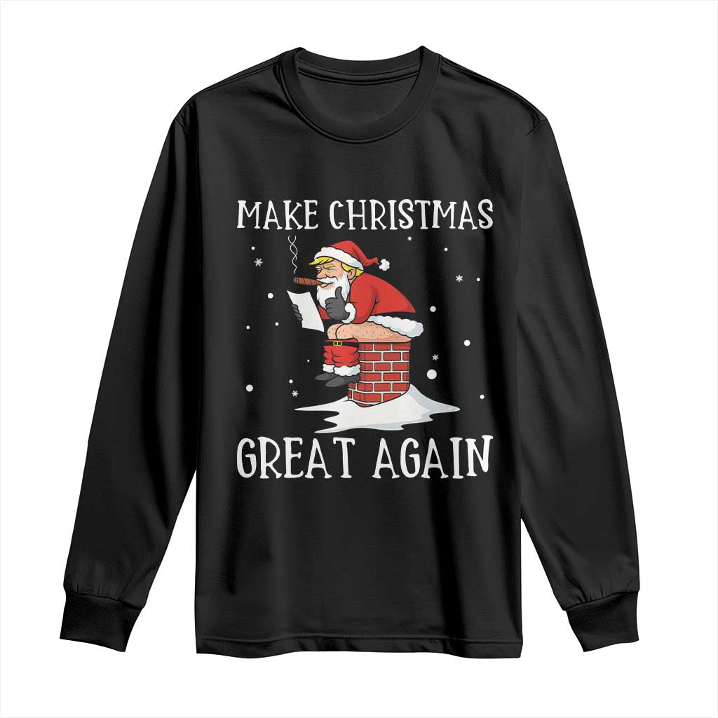 Funny Santa Trump Long Sleeve Shirt Make Christmas Great Again TS14 Black Print Your Wear