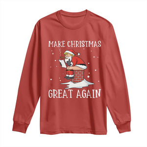Funny Santa Trump Long Sleeve Shirt Make Christmas Great Again TS14 Red Print Your Wear