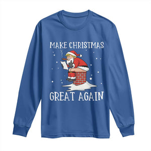 Funny Santa Trump Long Sleeve Shirt Make Christmas Great Again TS14 Royal Blue Print Your Wear