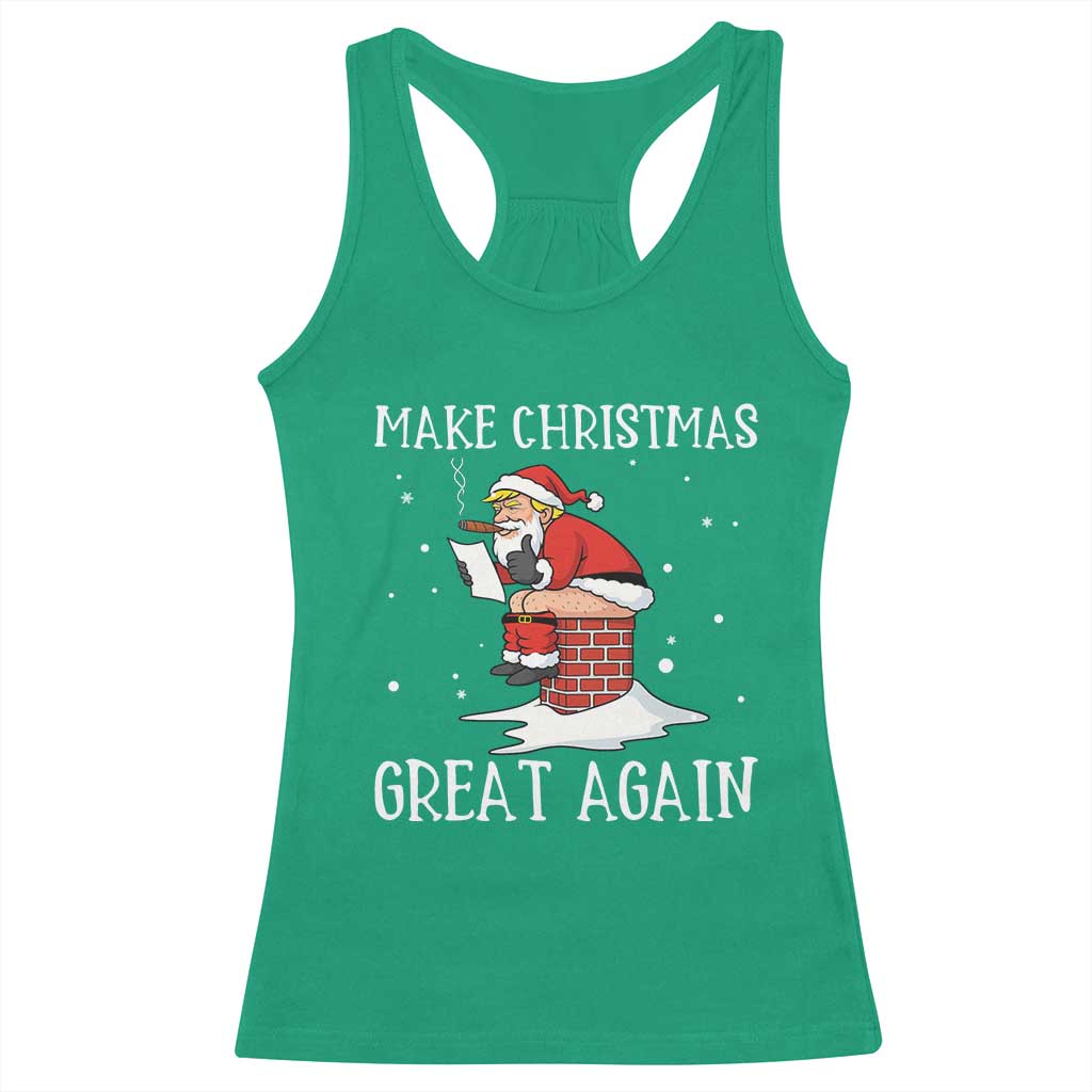 Funny Santa Trump Racerback Tank Top Make Christmas Great Again TS14 Irish Green Print Your Wear