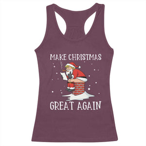 Funny Santa Trump Racerback Tank Top Make Christmas Great Again TS14 Maroon Print Your Wear