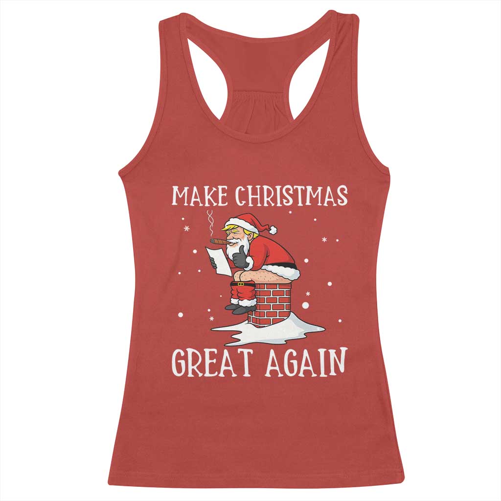 Funny Santa Trump Racerback Tank Top Make Christmas Great Again TS14 Red Print Your Wear