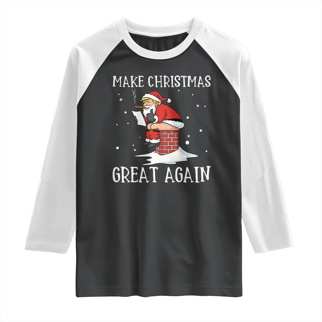 Funny Santa Trump Raglan Shirt Make Christmas Great Again TS14 Black White Print Your Wear