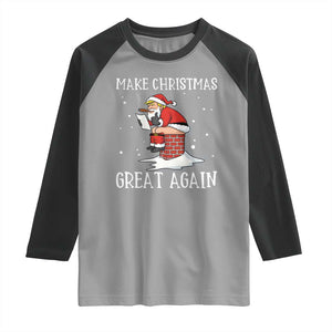 Funny Santa Trump Raglan Shirt Make Christmas Great Again TS14 Sport Gray Black Print Your Wear