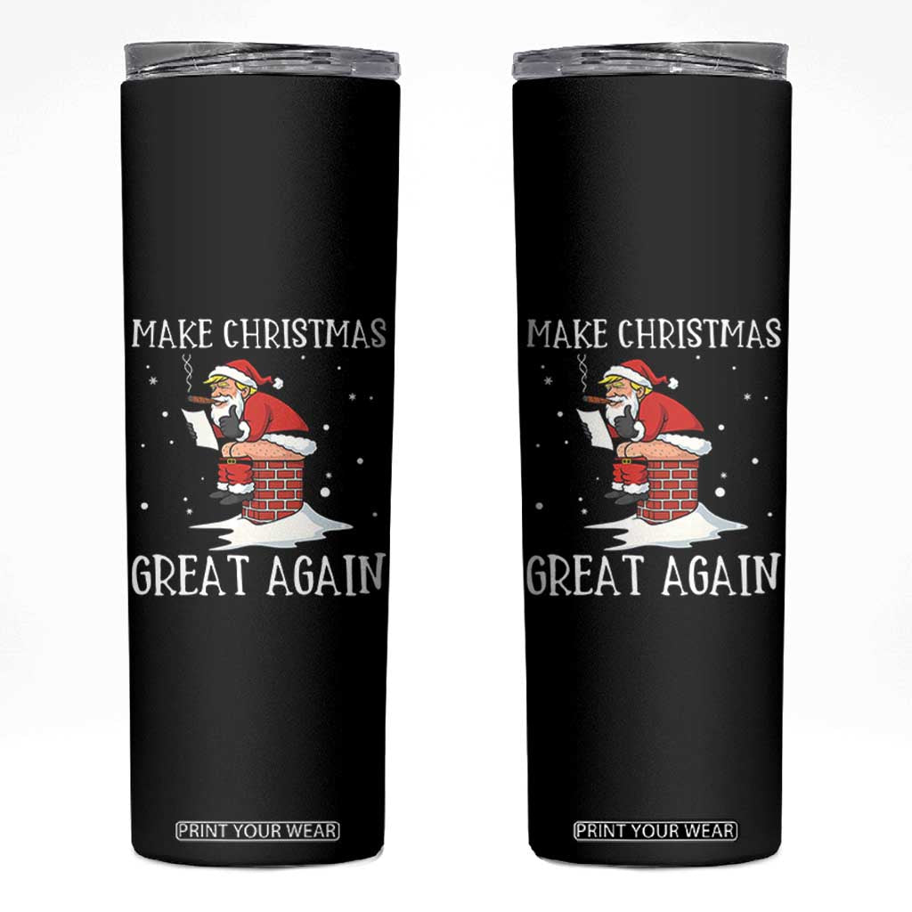 Funny Santa Trump Skinny Tumbler Make Christmas Great Again TS14 Black Print Your Wear