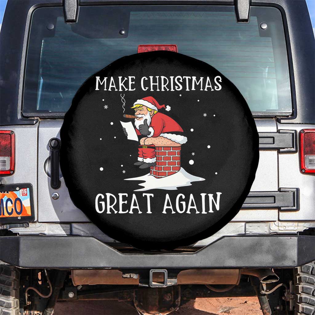 Funny Santa Trump Spare Tire Cover Make Christmas Great Again TS14 No hole Black Print Your Wear