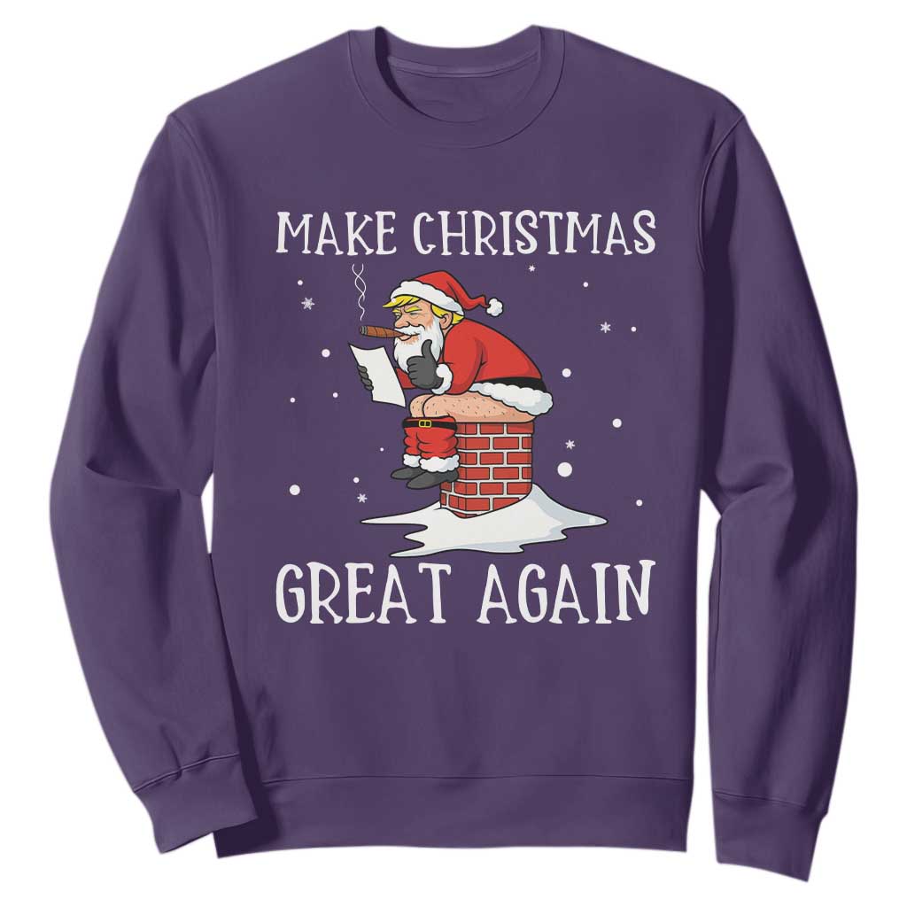 Funny Santa Trump Sweatshirt Make Christmas Great Again TS14 Purple Print Your Wear