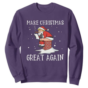 Funny Santa Trump Sweatshirt Make Christmas Great Again TS14 Purple Print Your Wear
