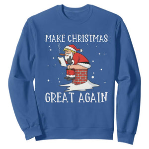 Funny Santa Trump Sweatshirt Make Christmas Great Again TS14 Royal Blue Print Your Wear