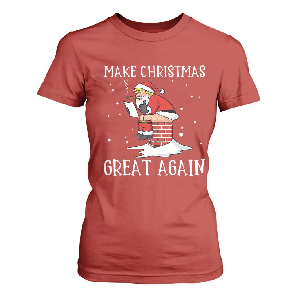 Funny Santa Trump T Shirt For Women Make Christmas Great Again TS14 Red Print Your Wear