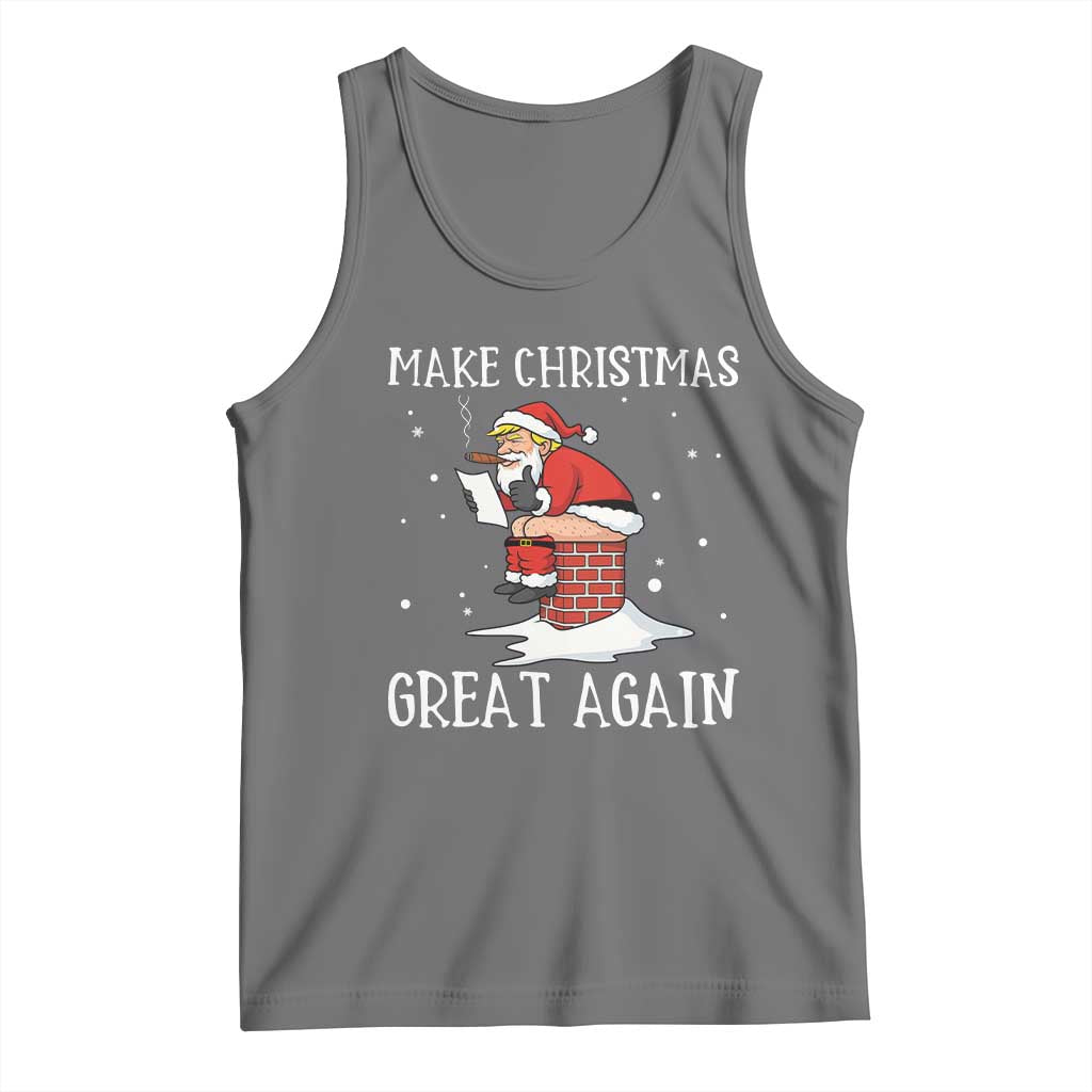 Funny Santa Trump Tank Top Make Christmas Great Again TS14 Black Heather Print Your Wear