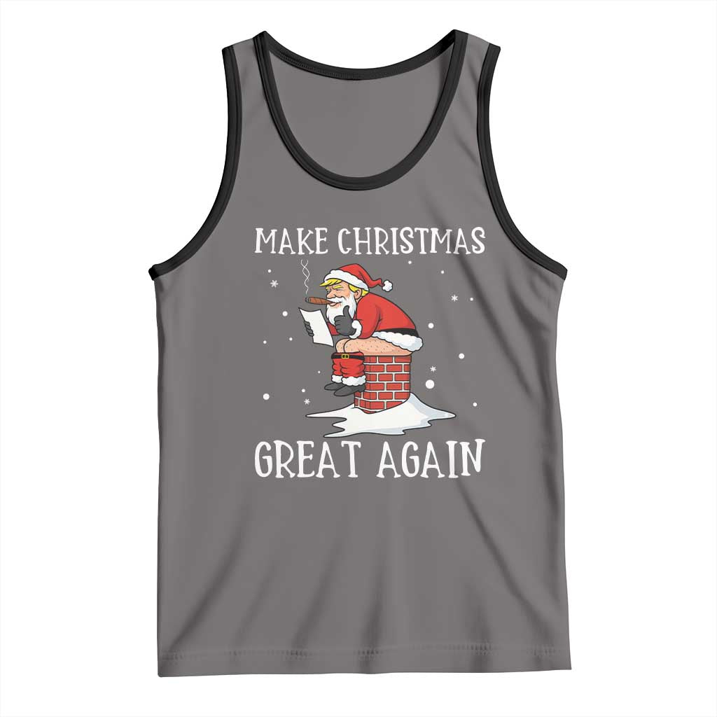 Funny Santa Trump Tank Top Make Christmas Great Again TS14 Deep Heather Black Print Your Wear