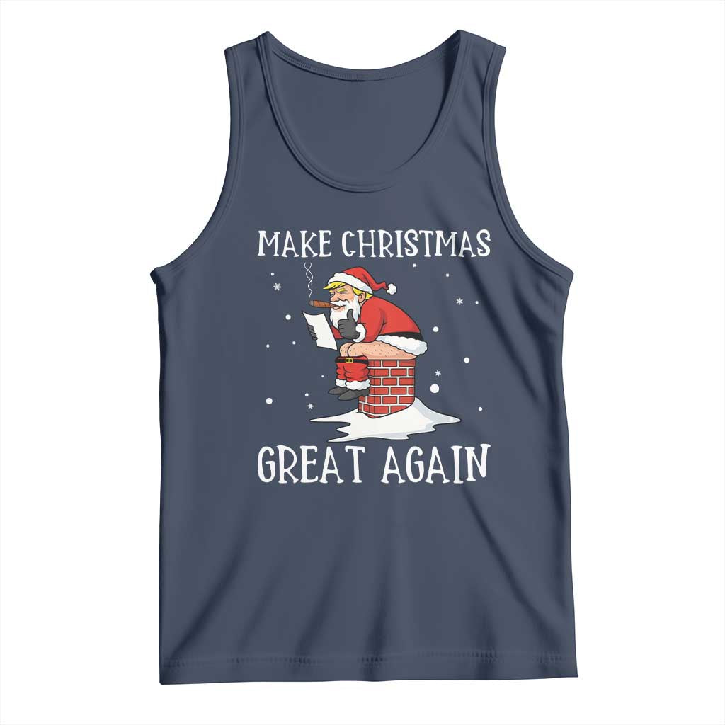 Funny Santa Trump Tank Top Make Christmas Great Again TS14 Navy Print Your Wear