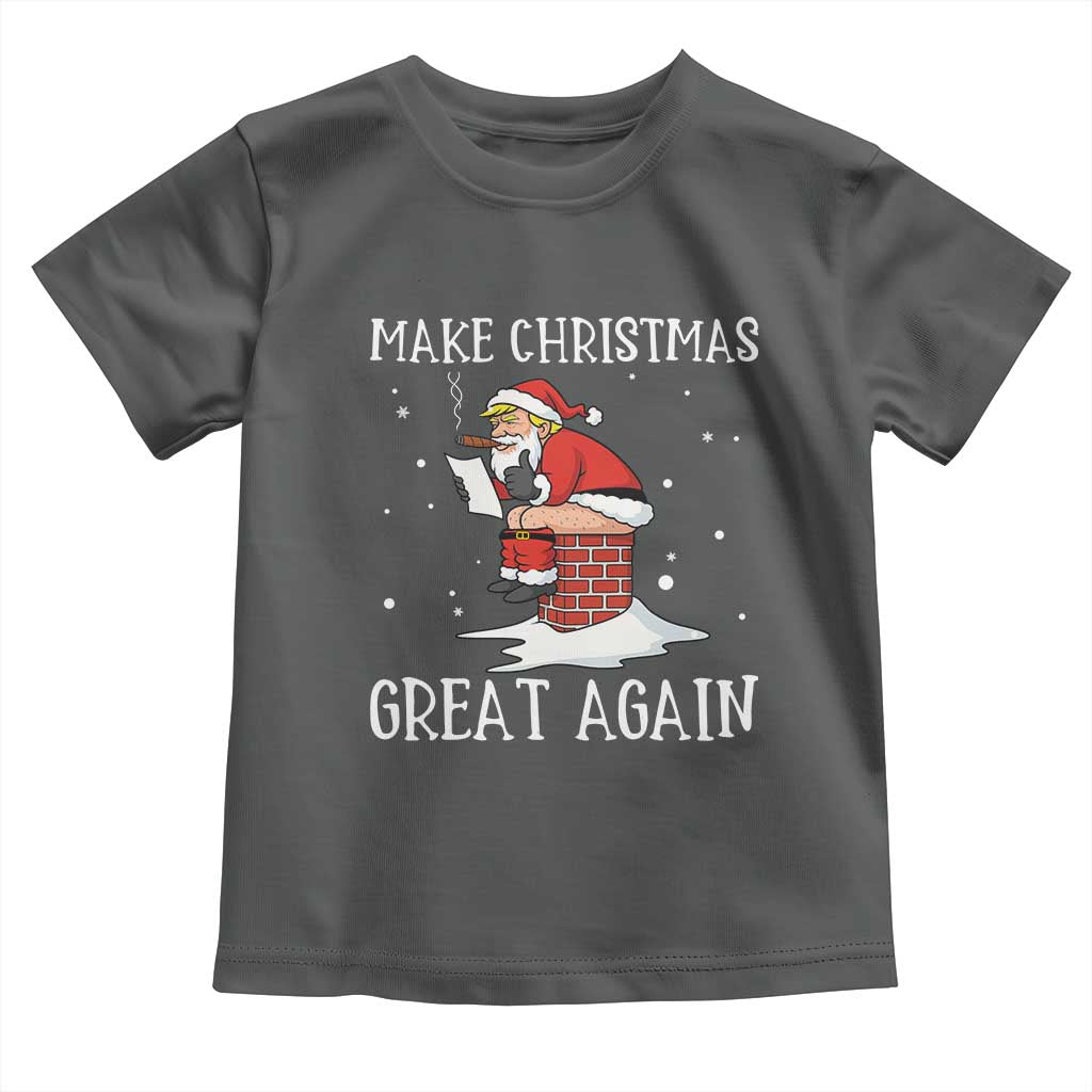 Funny Santa Trump Toddler T Shirt Make Christmas Great Again TS14 Dark Heather Print Your Wear