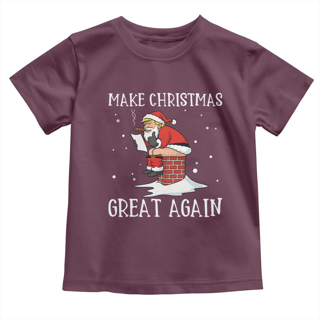 Funny Santa Trump Toddler T Shirt Make Christmas Great Again TS14 Maroon Print Your Wear