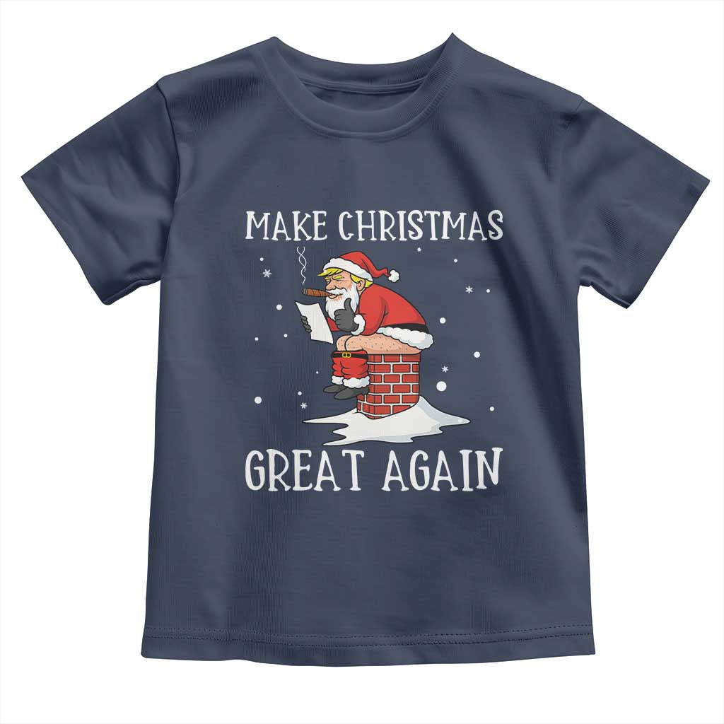 Funny Santa Trump Toddler T Shirt Make Christmas Great Again TS14 Navy Print Your Wear