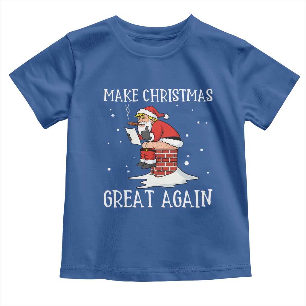 Funny Santa Trump Toddler T Shirt Make Christmas Great Again TS14 Royal Blue Print Your Wear